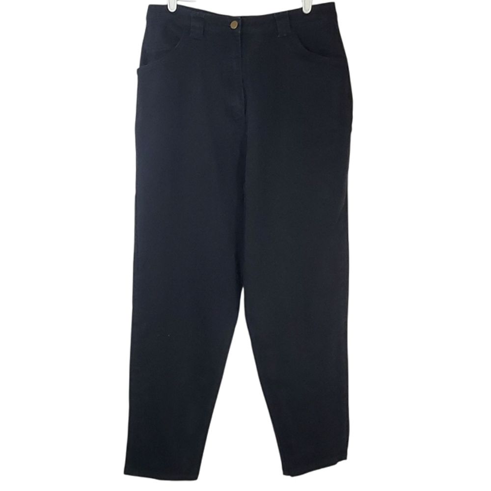7434 * Bonjour Vintage Taperd Leg High Rise Jeans Black Size 20 80s